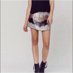 Blu Moon Zig Zag Sequin Mini Skirt‎ Size Small $220 Disco Party